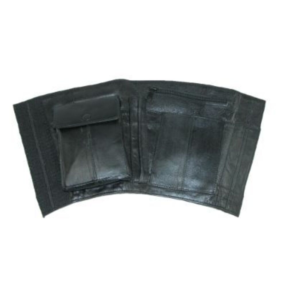 CTM Leather Travel Security Ankle Wallet